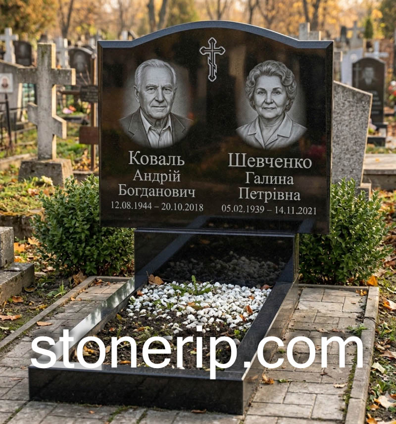Горизонтальный памятник на двоих классической формы ДВН-034