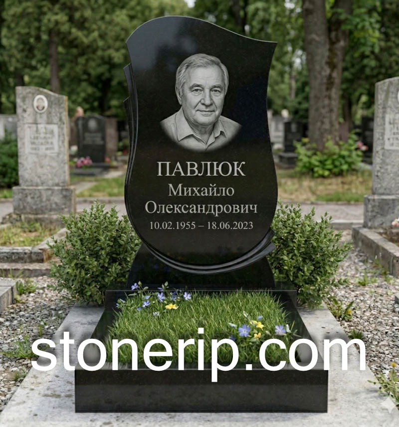 Пам’ятник з граніту на могилу для чоловіка ОДН-075